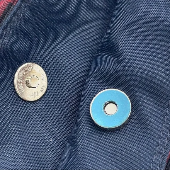 Auth Burberry Nova Check Blue Label Canvas Leather Black Red Handbag - Picture 13 of 16